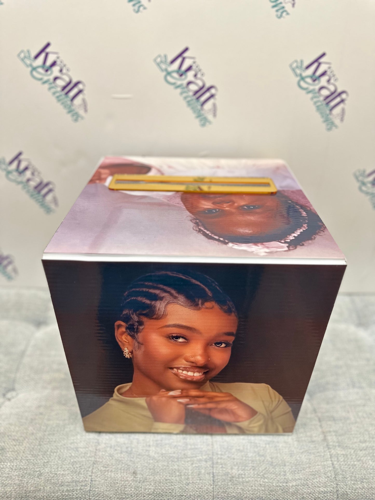 Photo cube card box